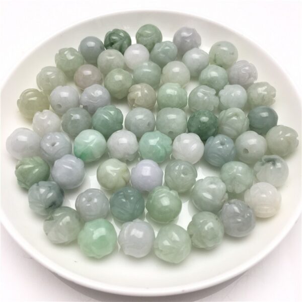 20 pcs / 50 pcs 10 - 13 mm High quality natural Burmese jadeite rose flower shape bead - Image 7
