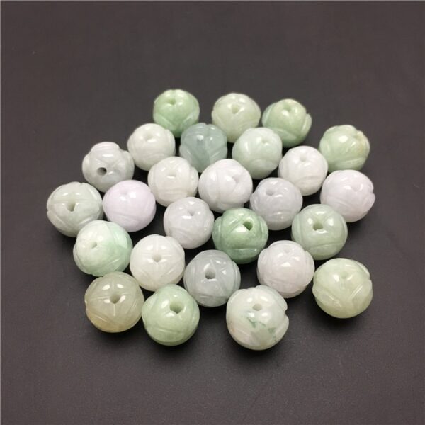 20 pcs / 50 pcs 10 - 13 mm High quality natural Burmese jadeite rose flower shape bead - Image 8