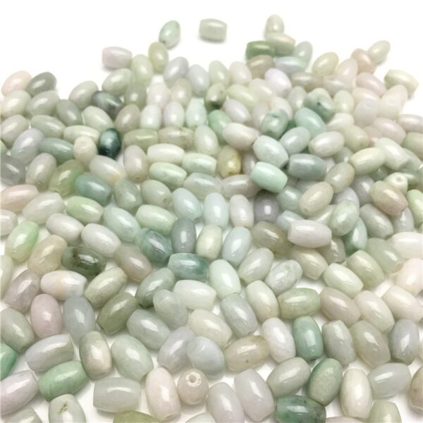 50 pcs / 100 pcs 12 mm oval shape natural Burmese jadeite bead - Image 2
