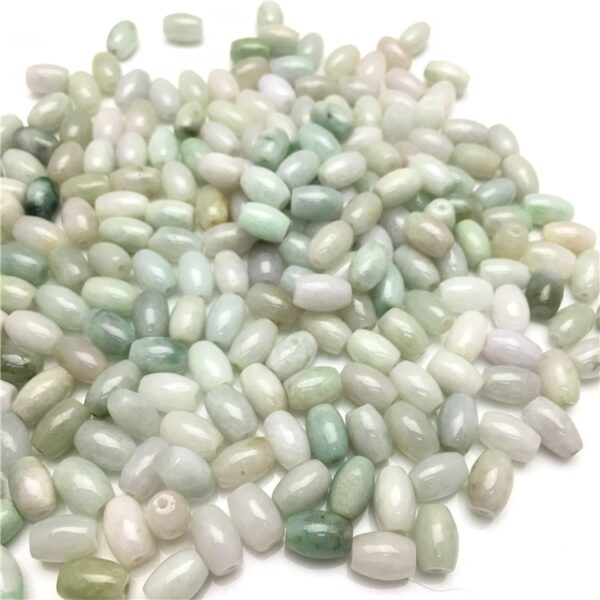 50 pcs / 100 pcs 12 mm oval shape natural Burmese jadeite bead - Image 3