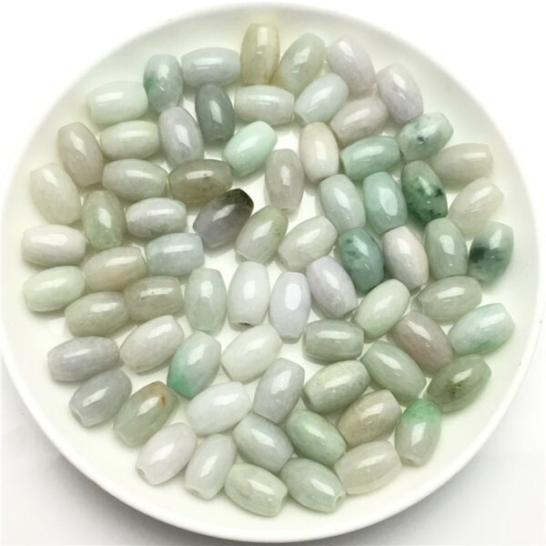 50 pcs / 100 pcs 12 mm oval shape natural Burmese jadeite bead - Image 5