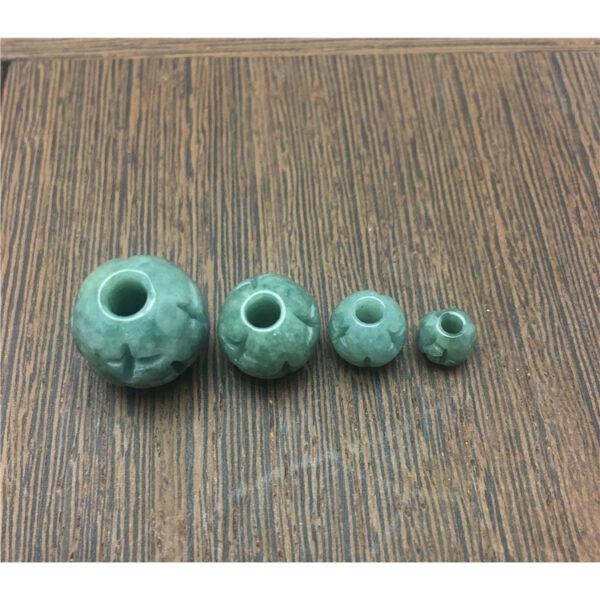 20 pcs / 50 pcs 6 - 13 mm high quality natural Burmese jadeite flower pattern round shape bead - Image 2