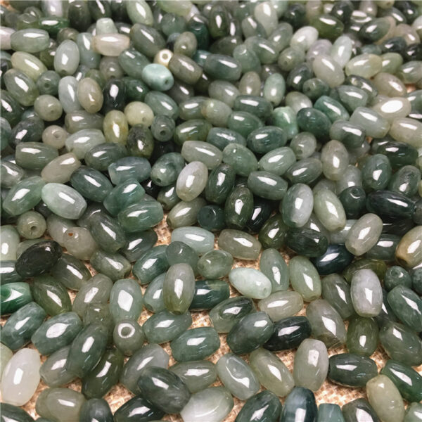 50 pcs / 100 pcs 8 mm high quality natural Burmese jadeite rice shape bead - Image 3