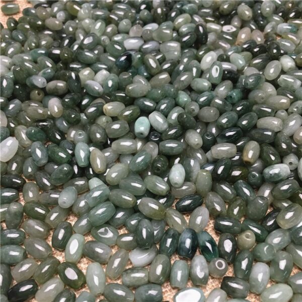 50 pcs / 100 pcs 8 mm high quality natural Burmese jadeite rice shape bead - Image 4