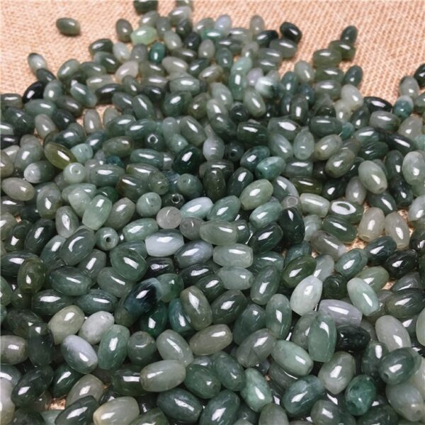 50 pcs / 100 pcs 8 mm high quality natural Burmese jadeite rice shape bead - Image 5