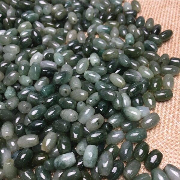50 pcs / 100 pcs 8 mm high quality natural Burmese jadeite rice shape bead - Image 6