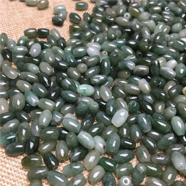 50 pcs / 100 pcs 8 mm high quality natural Burmese jadeite rice shape bead - Image 7