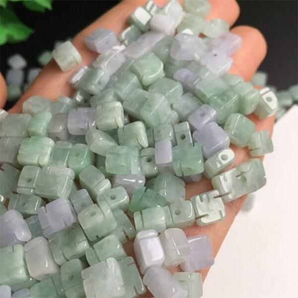 50 pcs / 100 pcs 6 mm genuine natural jadeite buddhist swastika shape bead