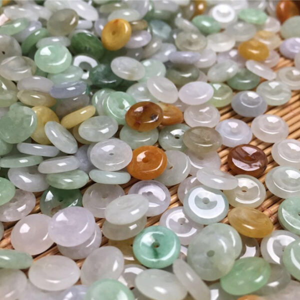 100 pcs 8 mm genuine natural colorful jadeite ring shape bead - Image 10