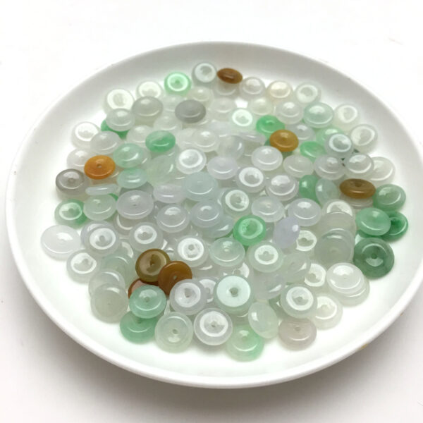 100 pcs 8 mm genuine natural colorful jadeite ring shape bead - Image 2
