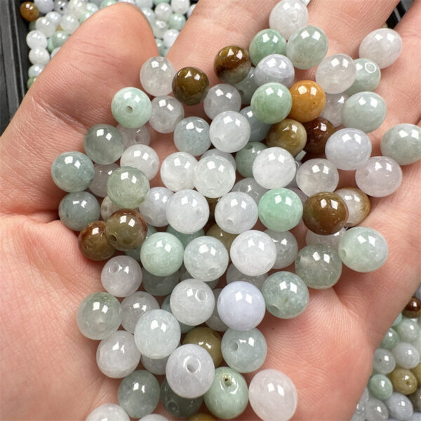 50 pcs / 100 pcs 7.5 mm genuine natural jadeite round shape bead - Image 4