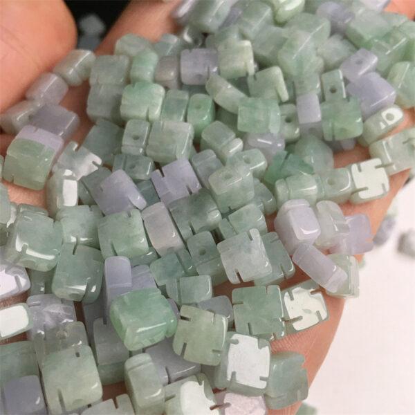 50 pcs / 100 pcs 6 mm genuine natural jadeite buddhist swastika shape bead - Image 4