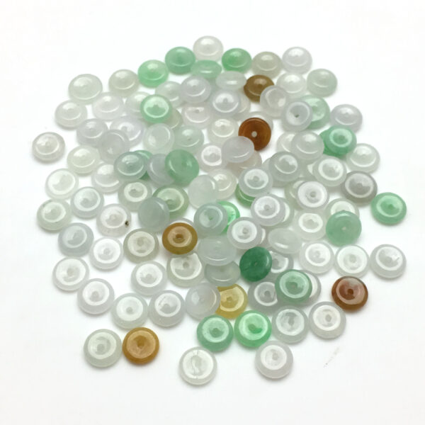 100 pcs 8 mm genuine natural colorful jadeite ring shape bead - Image 4