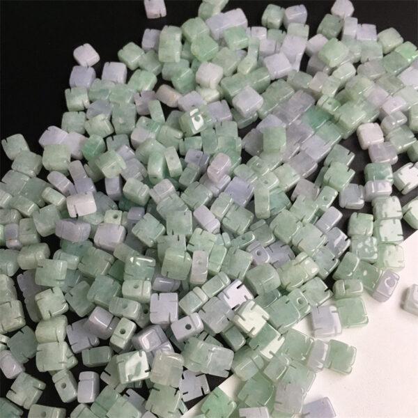 50 pcs / 100 pcs 6 mm genuine natural jadeite buddhist swastika shape bead - Image 5