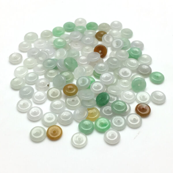100 pcs 8 mm genuine natural colorful jadeite ring shape bead - Image 5