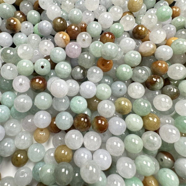 50 pcs / 100 pcs 7.5 mm genuine natural jadeite round shape bead - Image 6