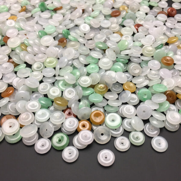 100 pcs 8 mm genuine natural colorful jadeite ring shape bead - Image 6