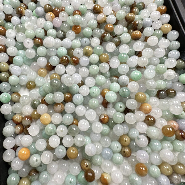 50 pcs / 100 pcs 7.5 mm genuine natural jadeite round shape bead - Image 7
