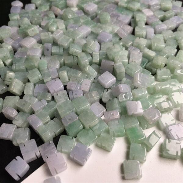 50 pcs / 100 pcs 6 mm genuine natural jadeite buddhist swastika shape bead - Image 7