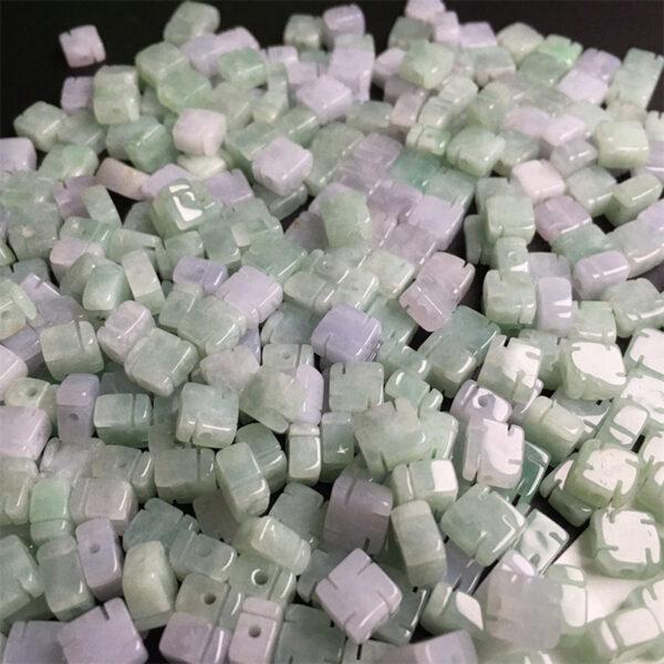 50 pcs / 100 pcs 6 mm genuine natural jadeite buddhist swastika shape bead - Image 8
