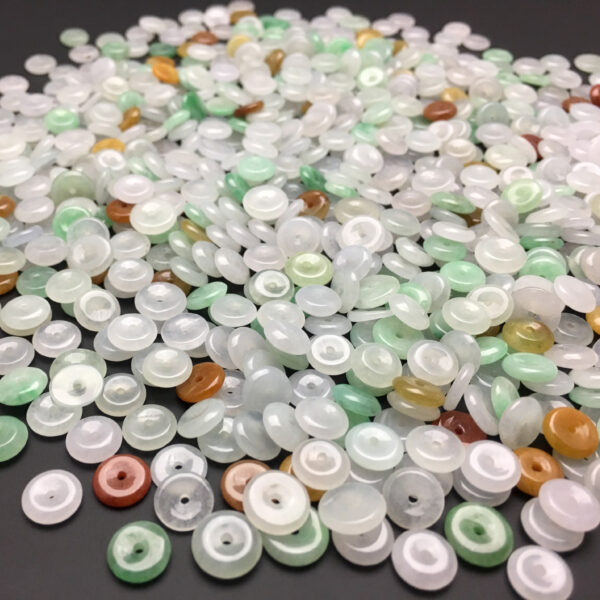 100 pcs 8 mm genuine natural colorful jadeite ring shape bead - Image 7