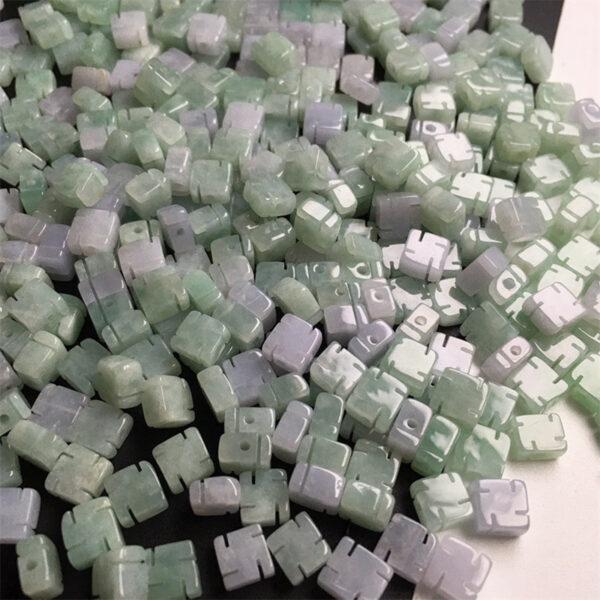 50 pcs / 100 pcs 6 mm genuine natural jadeite buddhist swastika shape bead - Image 9