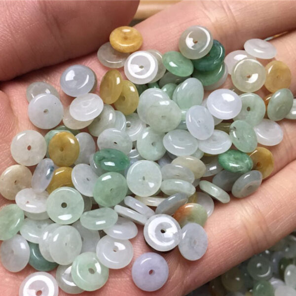 100 pcs 8 mm genuine natural colorful jadeite ring shape bead - Image 8