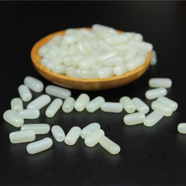 simple smooth irregular strip shape bead natural oily white nephrite jade bead - Image 2