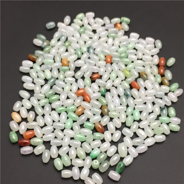 natural colorful jadeite rice shape bead - Image 2