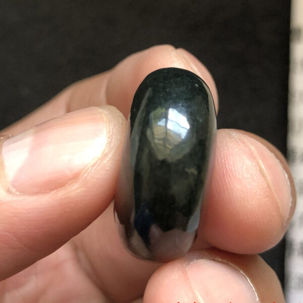 25 mm smooth donut shape bead natural black nephrite jade bead - Image 2