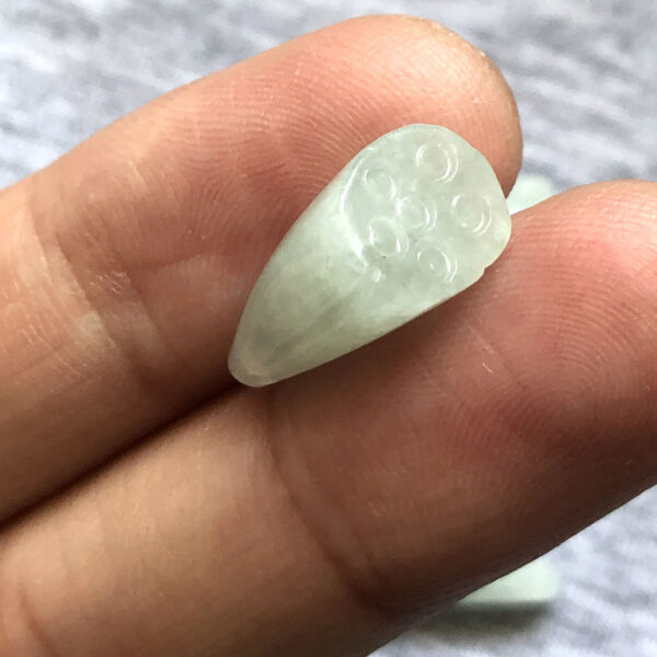 fine lotus seed shape pendant bead natural jadeite bead - Image 3