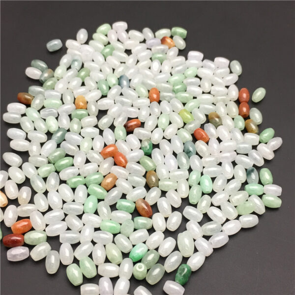 natural colorful jadeite rice shape bead - Image 3