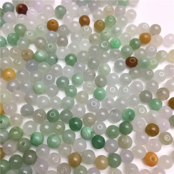 small natural colorful jadeite round shape bead - Image 3