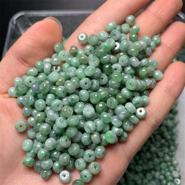 small rondelle shape genuine natural green jadeite bead - Image 3