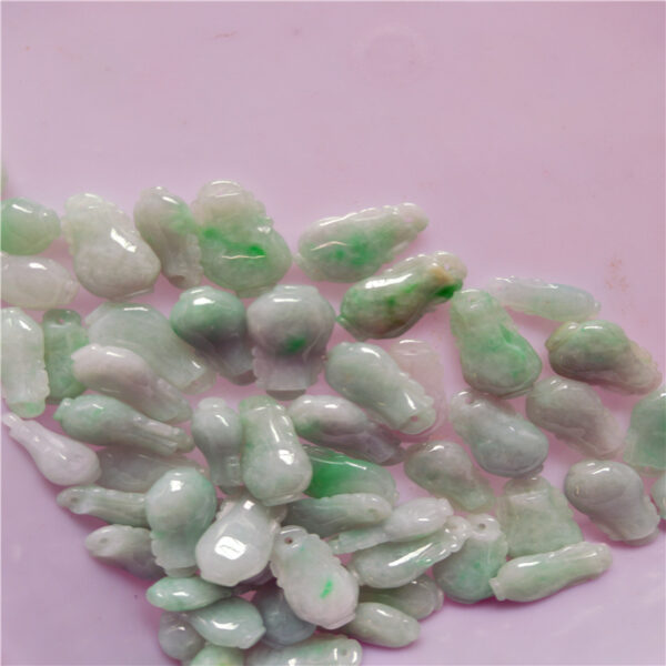 fine green texture hollow vase shape pendant bead natural jadeite bead - Image 4