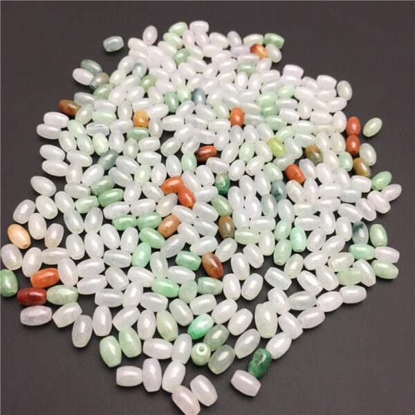 natural colorful jadeite rice shape bead - Image 4