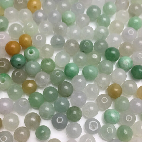 small natural colorful jadeite round shape bead - Image 4