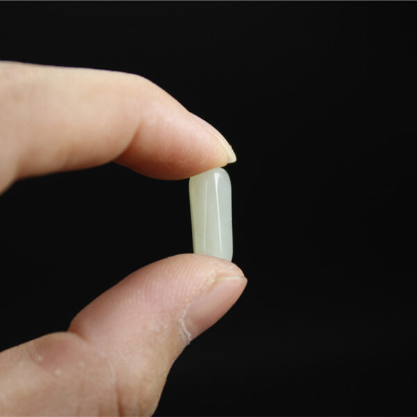simple smooth irregular strip shape bead natural oily white nephrite jade bead - Image 5
