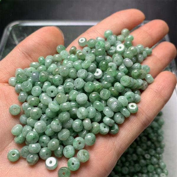 small rondelle shape genuine natural green jadeite bead - Image 4