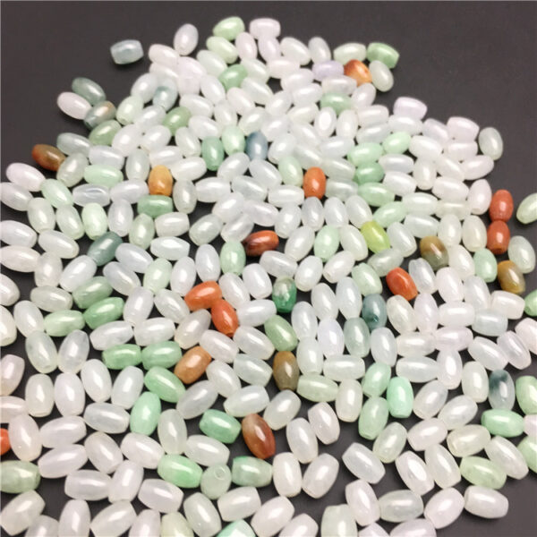 natural colorful jadeite rice shape bead - Image 6