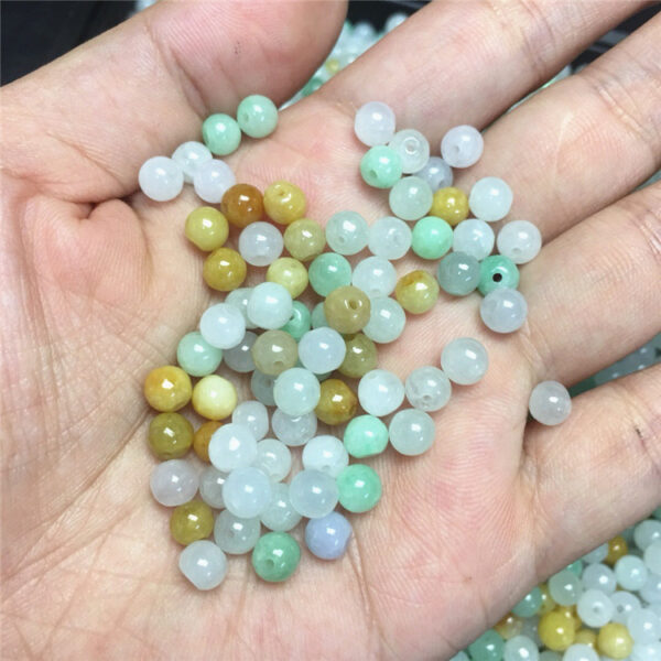 small natural colorful jadeite round shape bead - Image 6