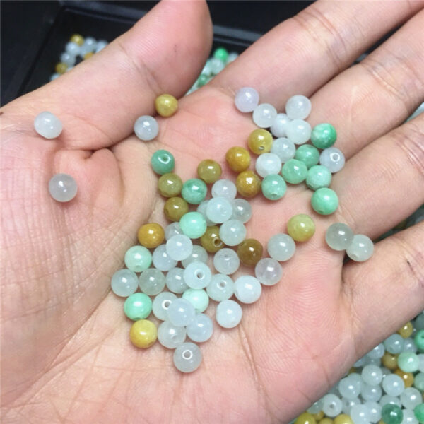 small natural colorful jadeite round shape bead - Image 7