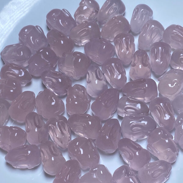 cute rabbit shape rose quartz bead - Image 2