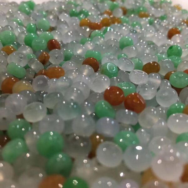 small clear genuine natural jadeite donut shape bead - Image 2