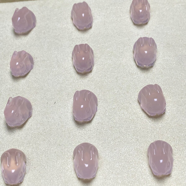 cute rabbit shape rose quartz bead - Image 4