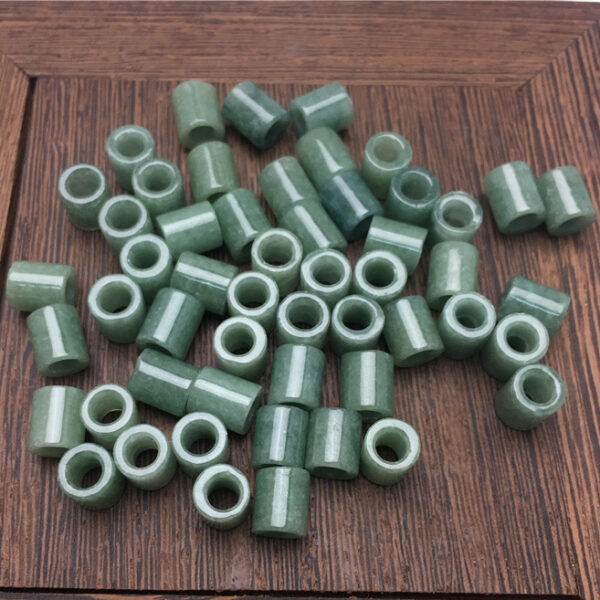 high quality natural Burmese jadeite tube shape big hole bead - Image 4