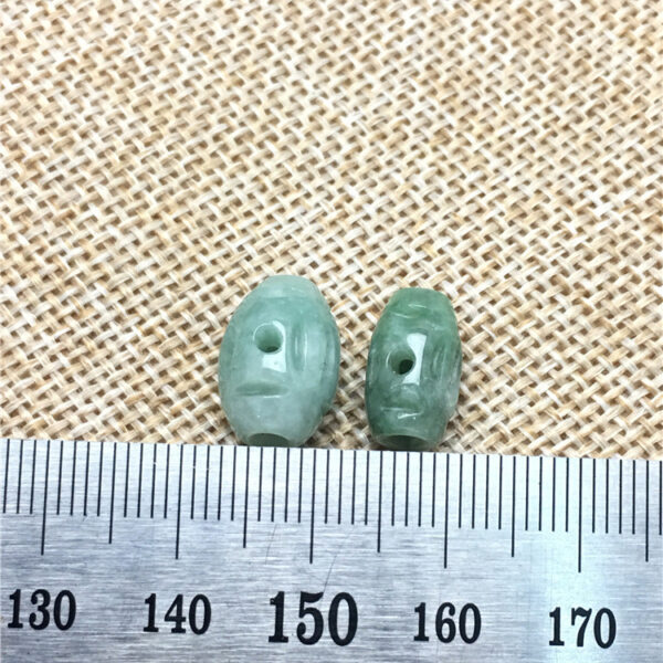 high quality natural Burmese jadeite flower pattern rice shape bead - Image 5