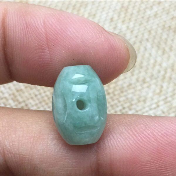 high quality natural Burmese jadeite flower pattern rice shape bead - Image 6