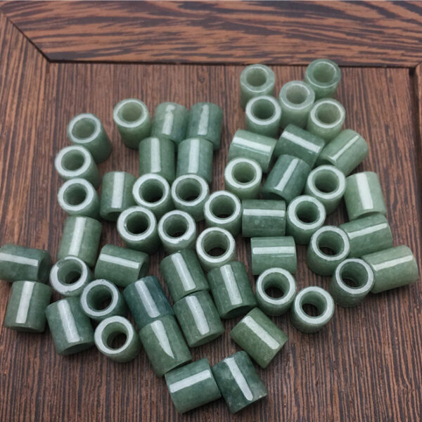 high quality natural Burmese jadeite tube shape big hole bead - Image 6