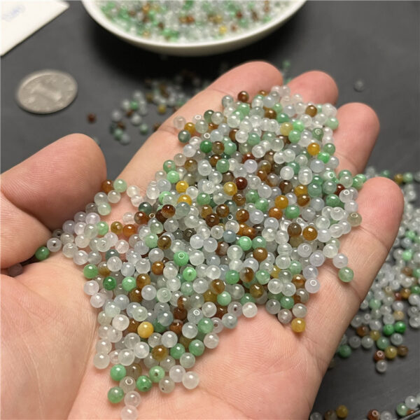 100 pcs small round shape colorful jade bead natural jadeite bead